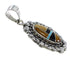 Sterling Silver Multicolor Inlay Slide Pendant RX54494